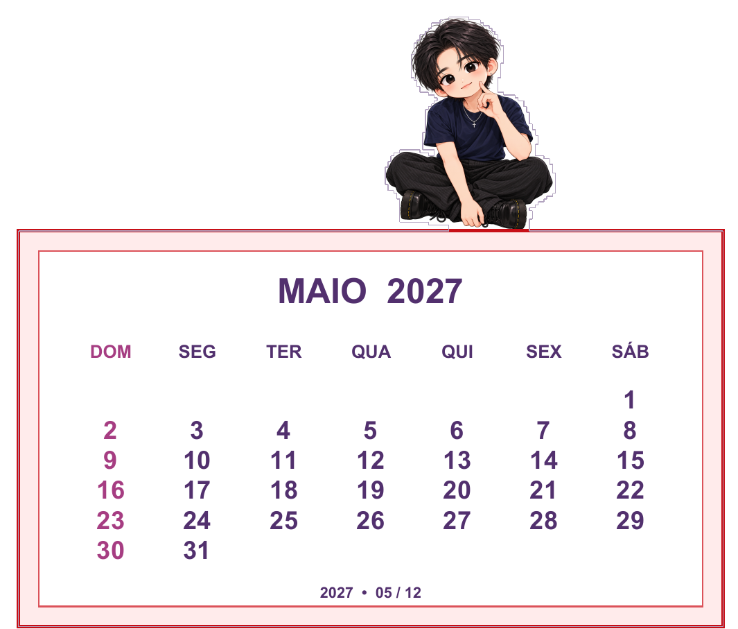 Calendário K-pop de maio de 2027