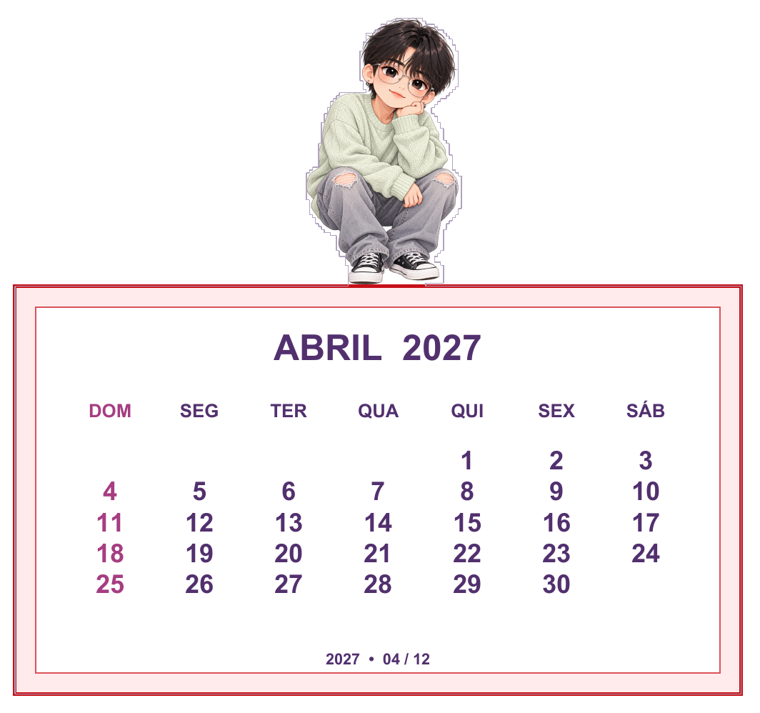 Calendário K-pop de abril de 2027