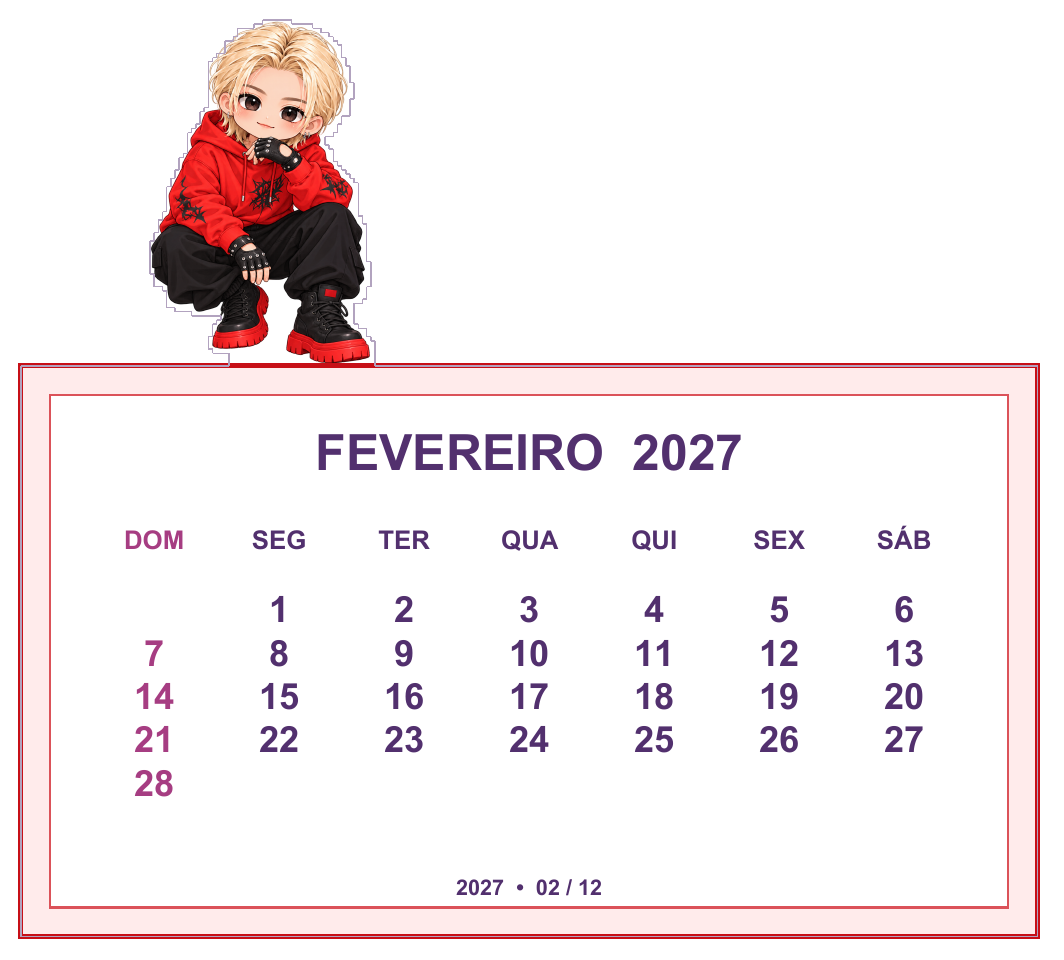 Calendário K-pop de fevereiro de 2027